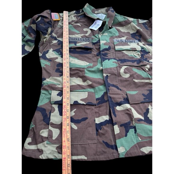 VTG US Military Shirt Mens M Green Utility Camouflage Patches Air Force L Long - Picture 5 of 8